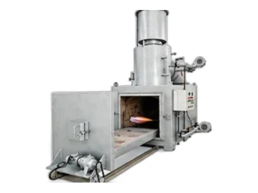 Automatic door moving hearth incinerator