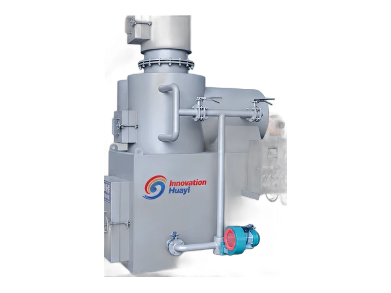 Basic solid waste incinerator with dual combustion chambers