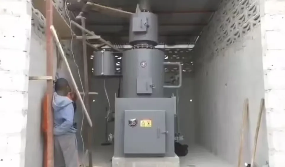 Incinerator installation at an overseas customer site