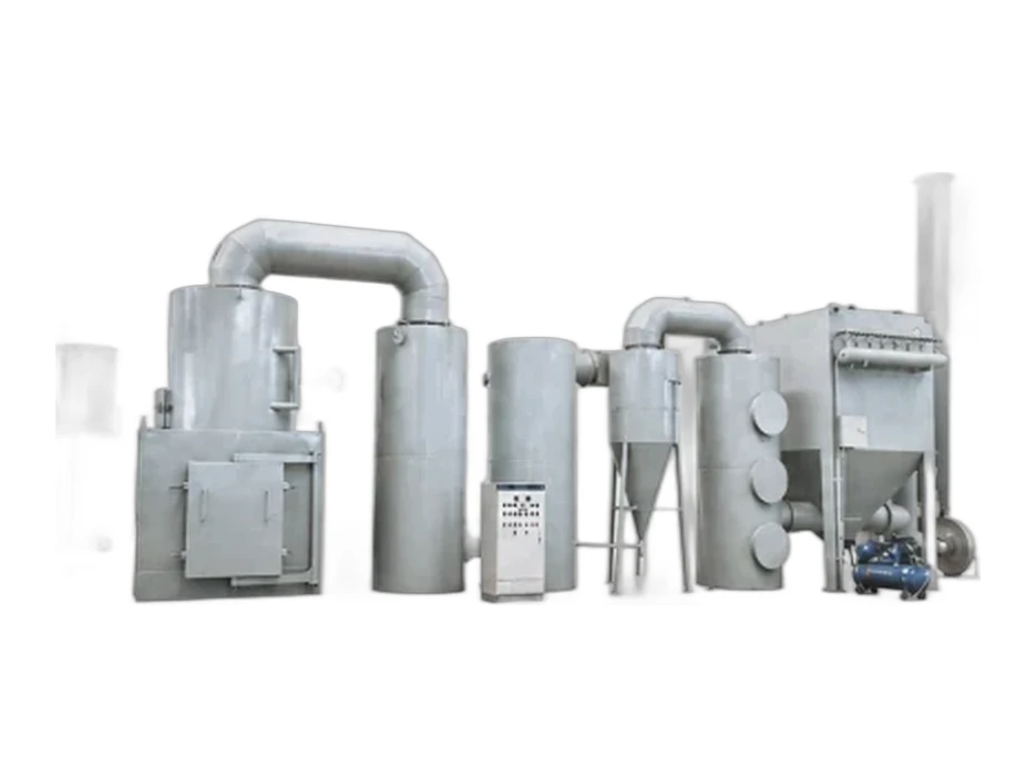 Incinerator with multi-stage wet flue gas treatment system