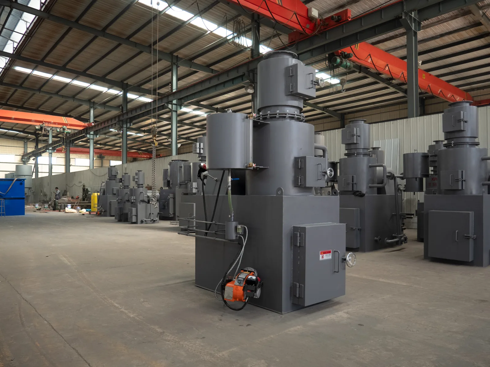 Incinerators in production at our factory workshop