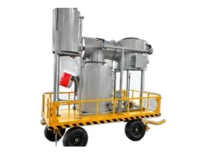MWI-20 mobile incinerator mounted on a trolley