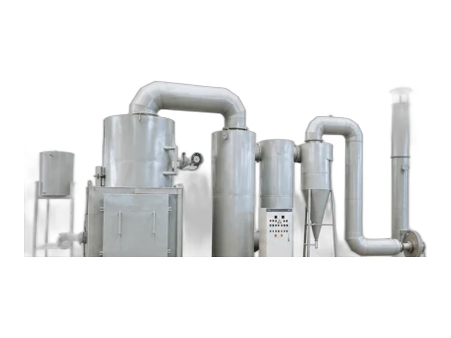Wet scrubber incinerator with venturi scrubber and cyclone dust collector